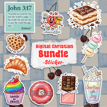 5+ Sweet Faith Christian Sticker Pack – Cute Bible Verse Vinyl Decals – Inspirational Waterproof Stickers for Laptop, Journal, Water Bottle|STK30