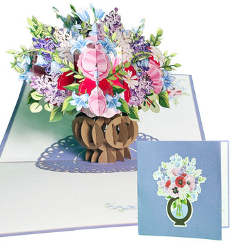 3D Pop Up Flower Card β Colorful Blooming Bouquet Greeting Card for Birthday, Motherβs Day, Anniversary, or Thank You Gift
