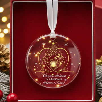 Religious Christmas Ornament - Christ Is The Heart Of Christmas Custom Acrylic Decoration|ONM37