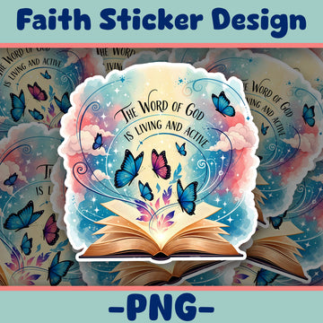STK10 The Word of God Sticker – Christian Vinyl Bible Verse Decal for Laptop, Journal, Water Bottle – Faith Based Gift for Women