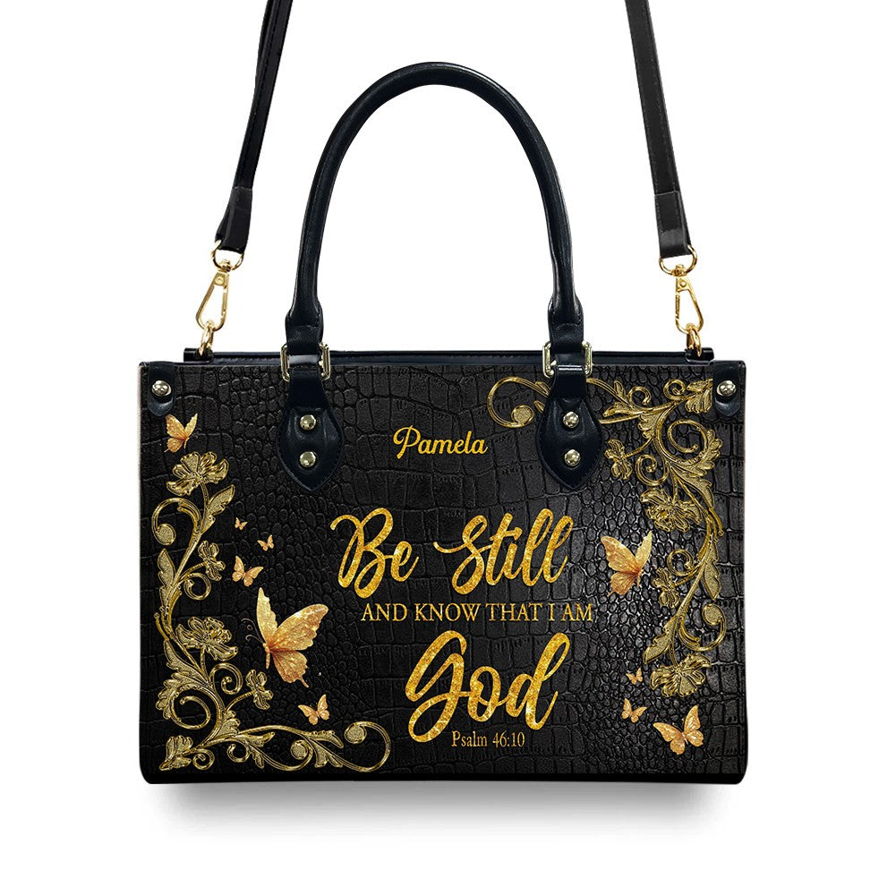 Personalized Leather Handbag with Custom Name & Bible Verse - Personalized Christian Leather Handbag & Wallet Set | CHRISTIANARTBAG™ CAB01010626