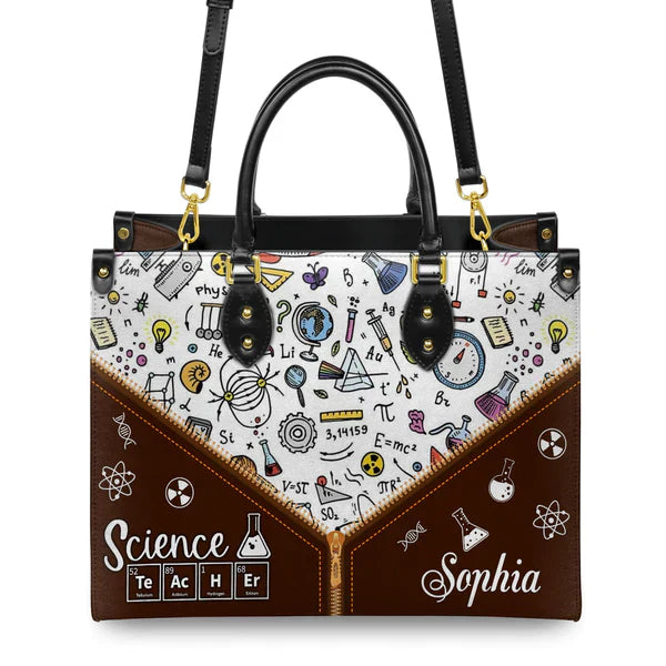 Christianartbag Teacher Bags Custom Leather Handbags for Teachers Gift For Teacher – Christian apparel for women – Leather Bi