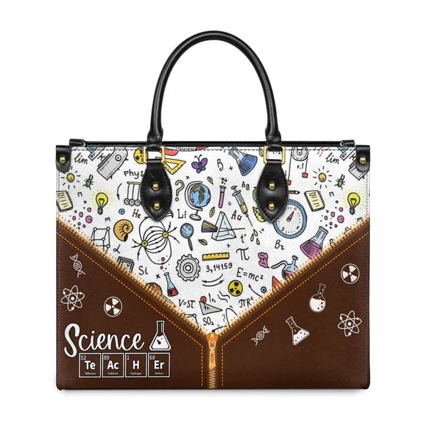 Christianartbag Teacher Bags Custom Leather Handbags for Teachers Gift For Teacher – Christian apparel for women – Leather Bi