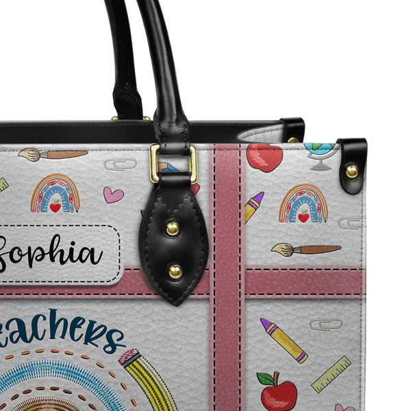 Christianartbag Teacher Bags Custom Leather Handbags for Teachers Gift For Teacher – Christian apparel for women – Leather Ha