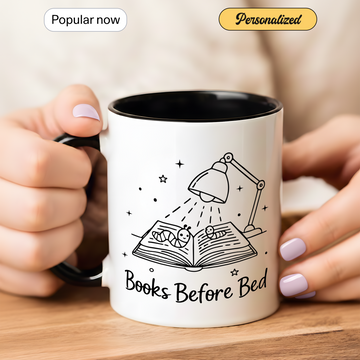 Books Before Bed Ceramic Mug – A Must-Have for Book Lovers, Perfect Gift for Coffee and Tea Enthusiasts| Mug 100