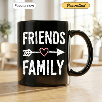 Custom Valentine’s Day Mug, Personalized Friends Family Cup, Heart and Arrow Design Gift for Loved Ones | Mug 132