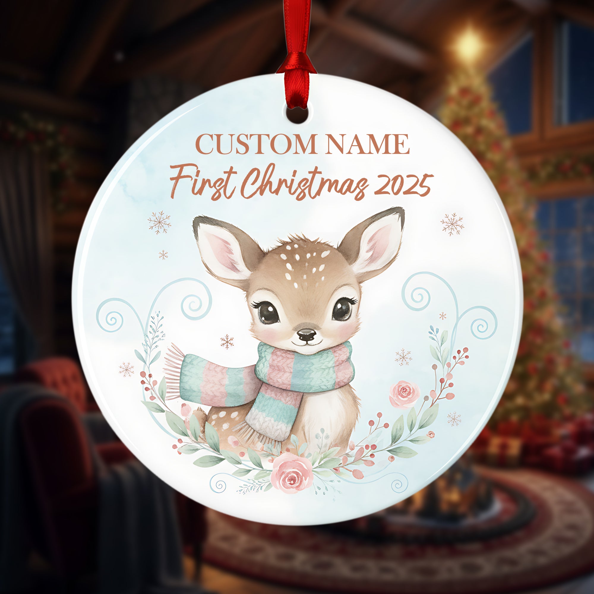 A Magical First Christmas Ornament 2025, Baby Angel Ornament, Custom Name Baby’s First Christmas Keepsake, Newborn Memory Gift | Ornament154