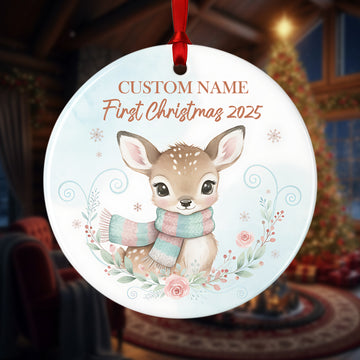 A Magical First Christmas Ornament 2025, Baby Angel Ornament, Custom Name Baby’s First Christmas Keepsake, Newborn Memory Gift | Ornament154