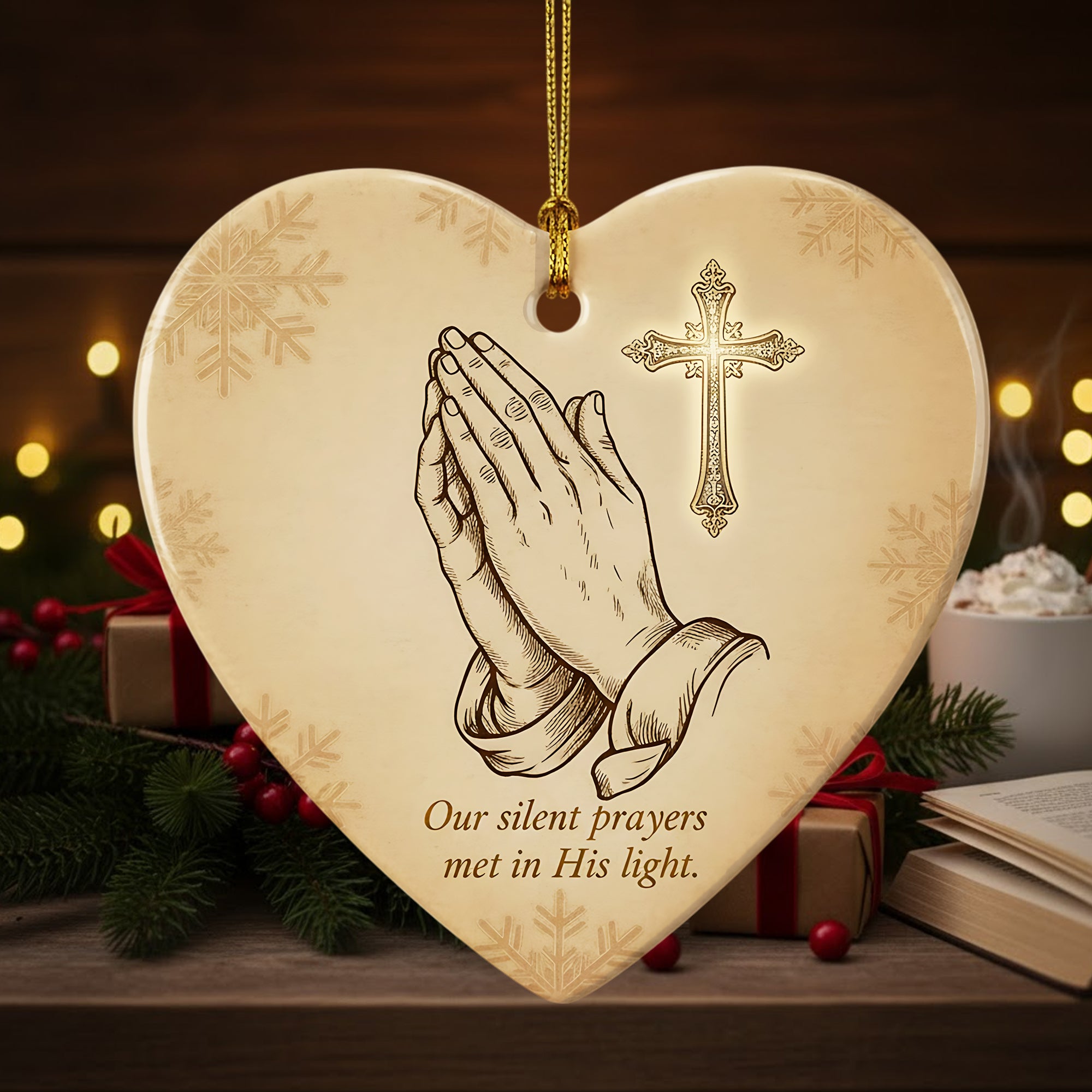 Faith Ornament 2025, In His Hands Prayer Decoration, Christian Christmas Ornament, Religious Gift for Family | Ornament109