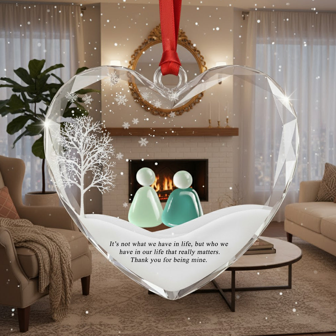 It’s Not What We Have In Life Glass Ornament, Elegant Heart Ornament Gift, Romantic Christmas Keepsake, Glass Love Decoration|ONM88