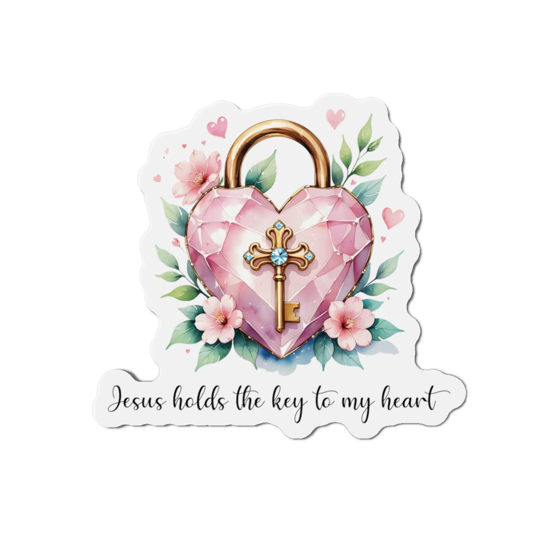 Jesus Holds the Key to My Heart Christian Sticker – Waterproof Vinyl Faith Decal for Laptop, Water Bottle, Notebook – inspirational Gift|STK26