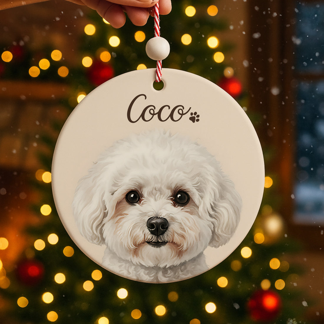 Personalized Pet & Family Ornaments Set of 3, Custom Ceramic and Acrylic Christmas Ornament, Unique Gift for Pet Lovers 2025|ONMCB16