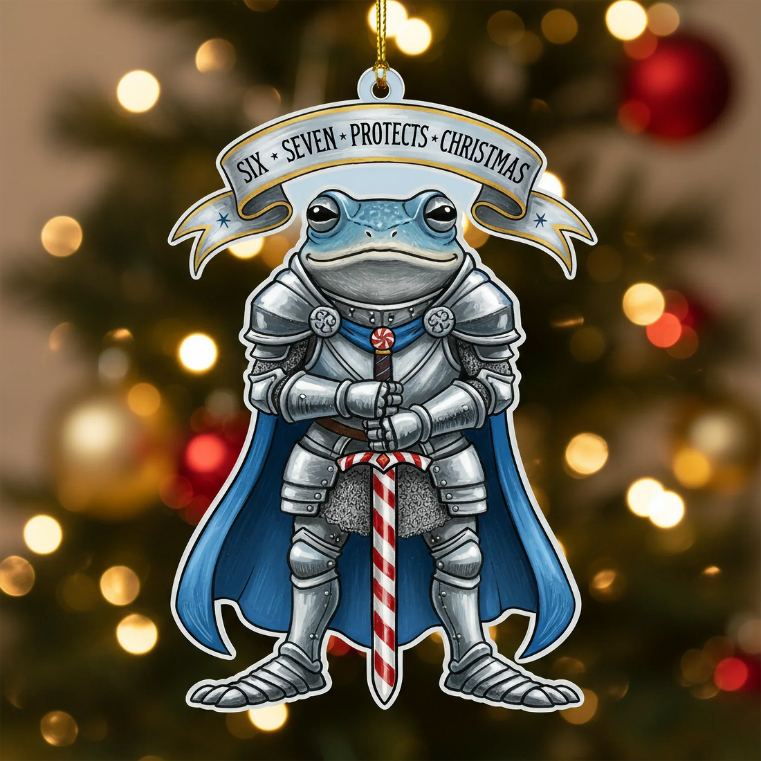 Personalized Frog Knight Christmas Ornament Custom Name Medieval Frog Ornament Funny – personalized Christian ornament – Defa
