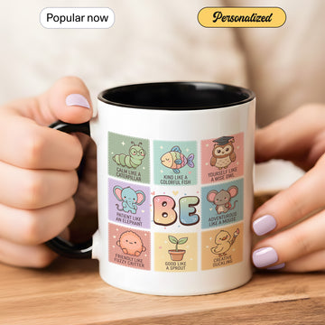 Encouraging 'Be Yourself' Animal Mug – Cute and Colorful Motivational Mug – Ideal Personalized Gift for Kids| Mug 6