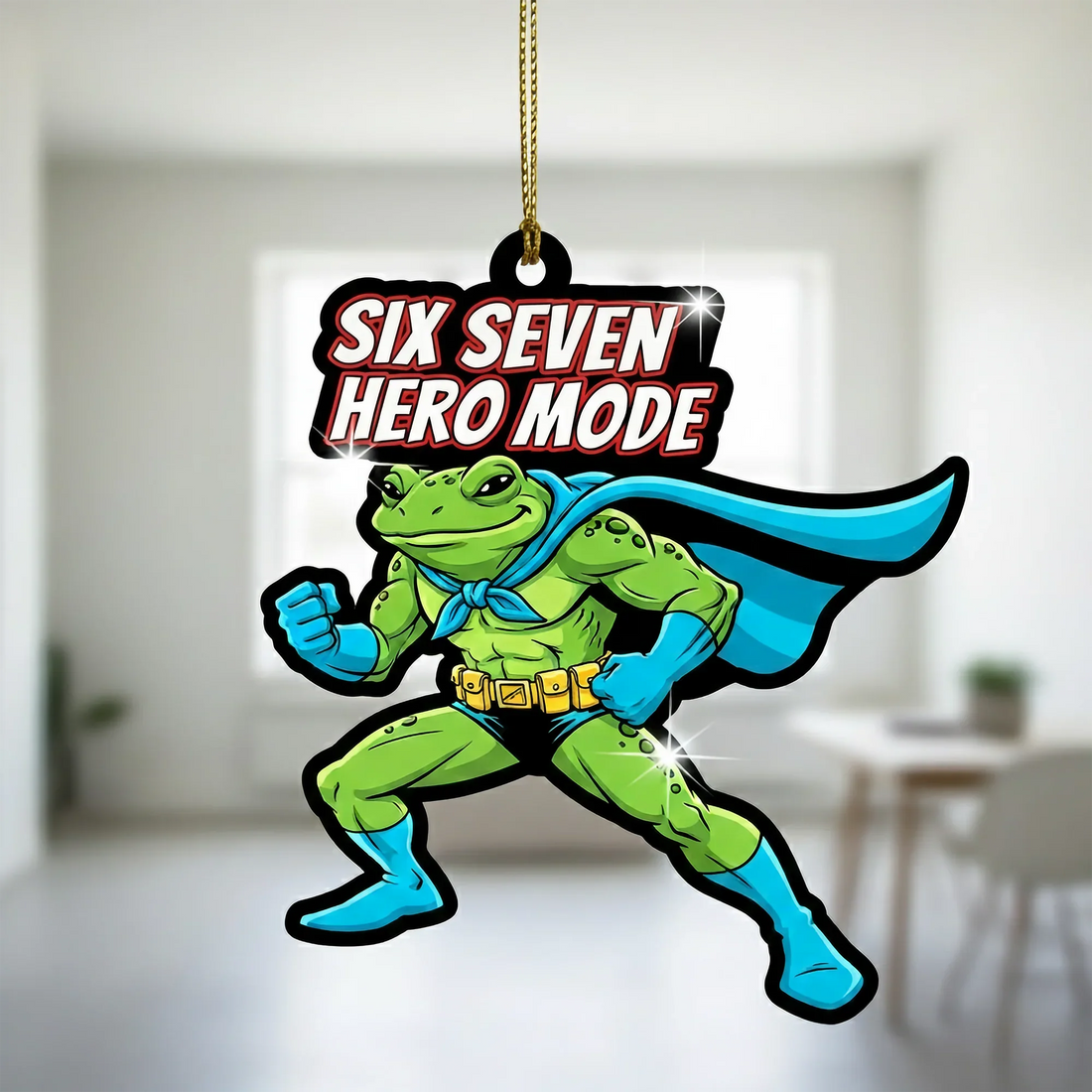 Personalized Superhero Frog Ornament Custom Hero Mode Christmas Decor Funny Frog Lover – personalized Christian ornament – De