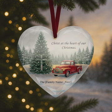 ristian Christmas Ornament – Christ at the Heart of Our Christmas, Custom Faith Based Holiday Decor|ONM33