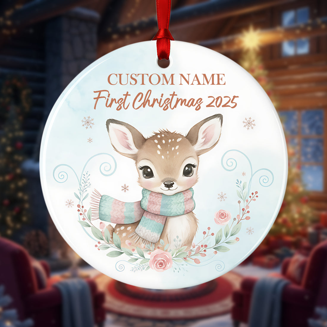 A Magical First Christmas Ornament 2025, Baby Angel Ornament, Custom Name Baby’s First Christmas Keepsake, Newborn Memory Gift | Ornament154