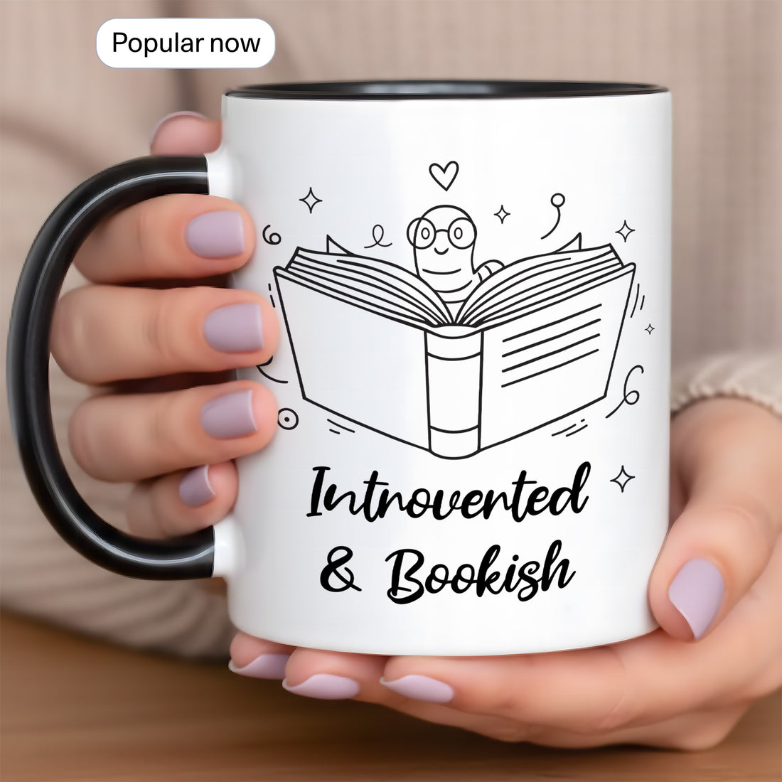 Cute Bookworm Mug – Introverted and Bookish Coffee Cup, Great Gift for Readers, Introverts & Homebodies | Mug 9