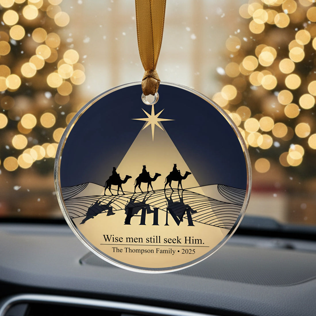 Personalized Christian Ornament – Wise Men Still Seek Him Nativity Scene, Custom Family Name Christmas Gift 2025|ONM30