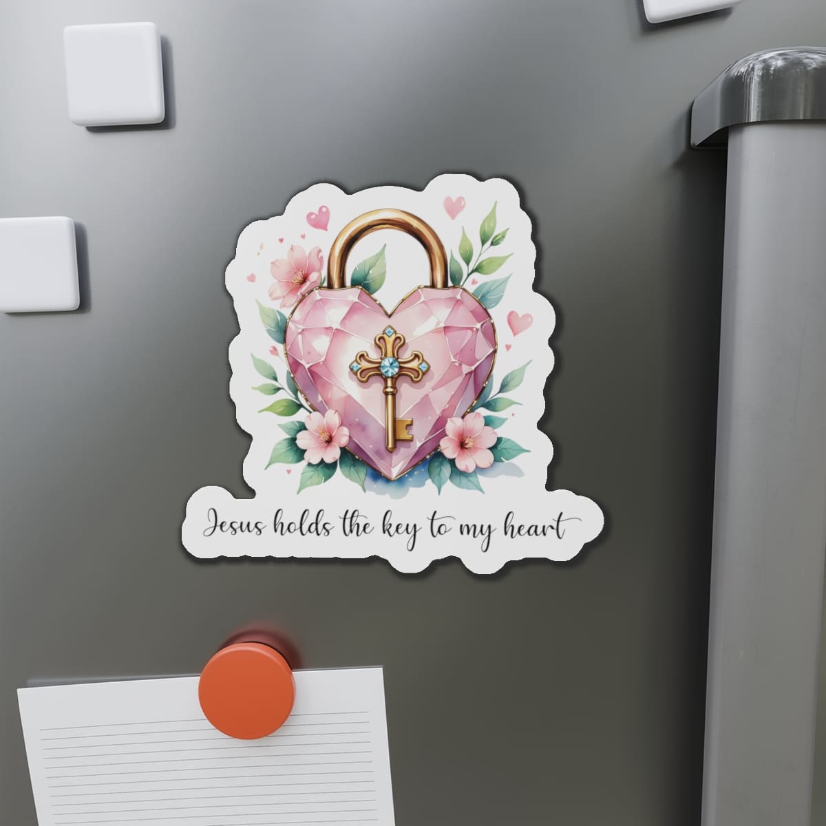 Jesus Holds the Key to My Heart Christian Sticker – Waterproof Vinyl Faith Decal for Laptop, Water Bottle, Notebook – inspirational Gift|STK26