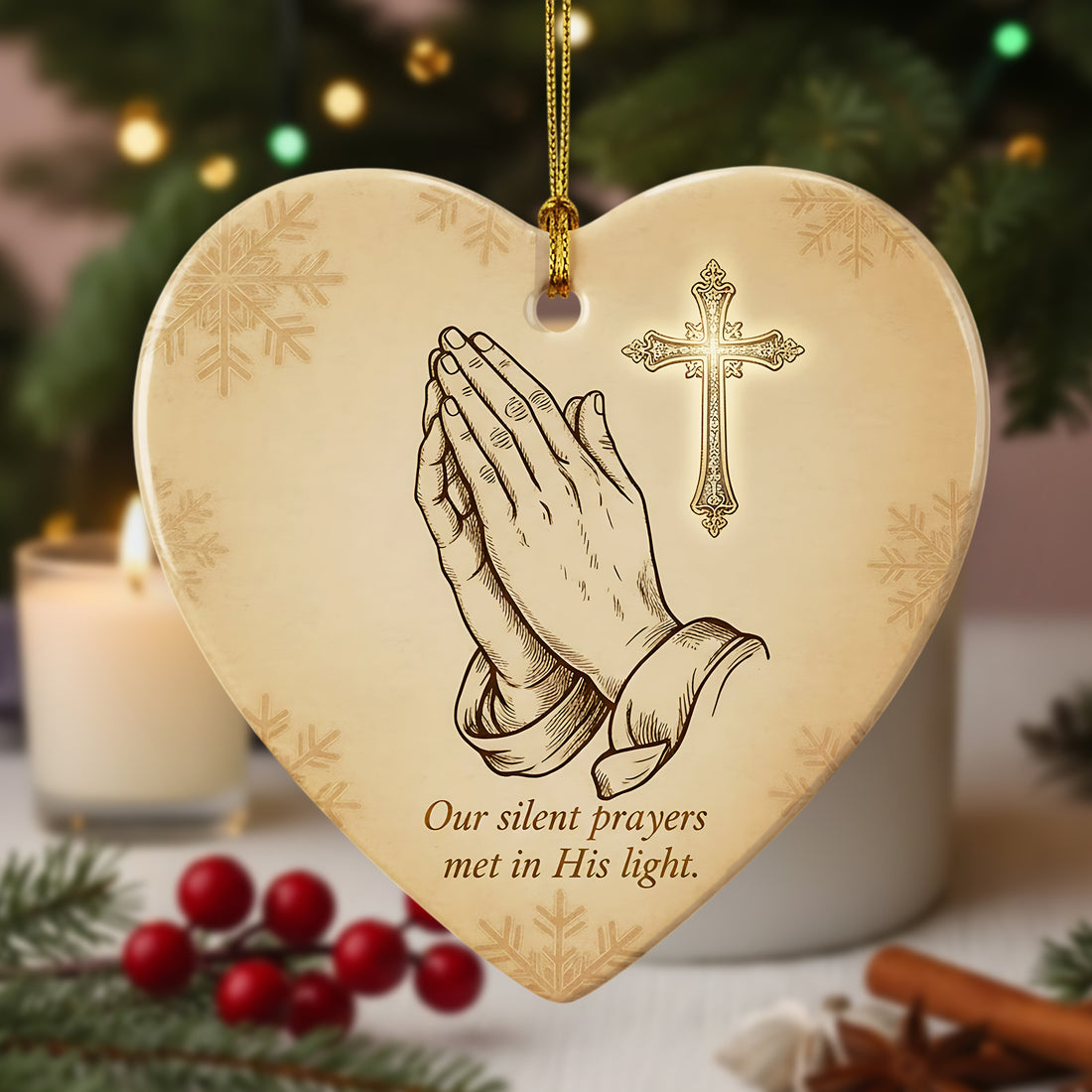 Faith Ornament 2025, In His Hands Prayer Decoration, Christian Christmas Ornament, Religious Gift for Family | Ornament109