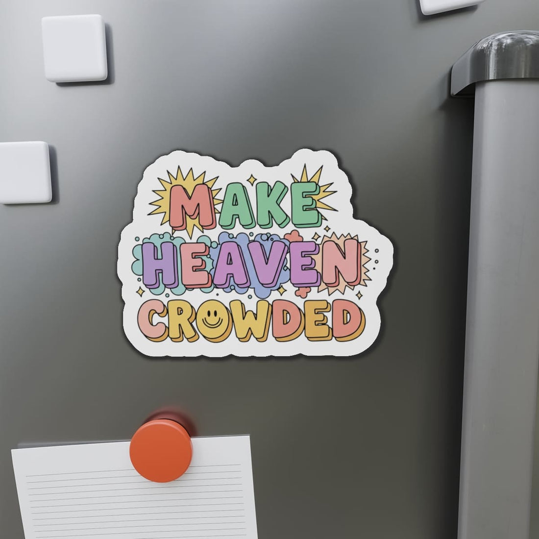 Make Heaven Crowded Sticker – Colorful Christian Vinyl Decal – Waterproof Faith Sticker for Laptop, Water Bottle, Notebook|STK21