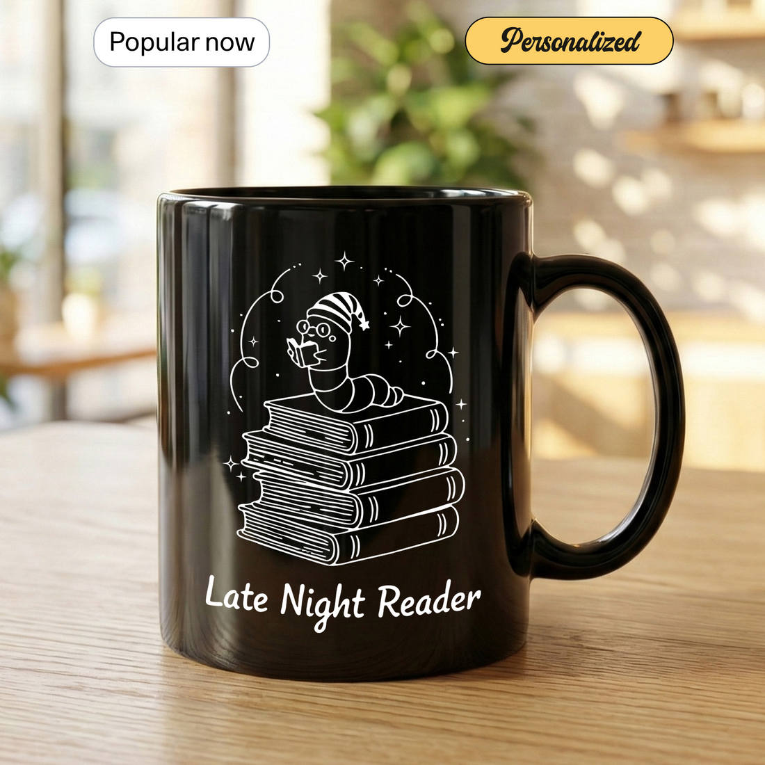 Late Night Reader Mug – Book Lover Coffee Cup, Cozy Reading Gift for Night Readers, Students & Bookworms| Mug 120