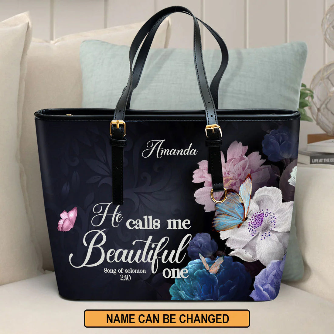Christianart Handbag, Personalized Hand Bag, Solomon 2:10, He Calls Me Beautiful One, Personalized Gifts, Gifts for Women.