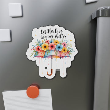 Let His Love Be Your Shelter Christian Sticker – Waterproof Vinyl Faith Quote Decal – 3 Inch Jesus Floral Umbrella Sticker for Laptop, Water Bottle, Notebook |STK16