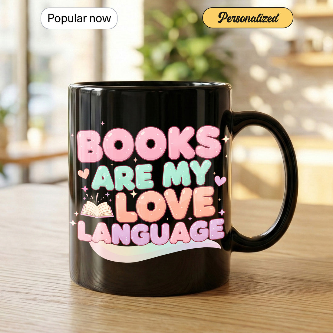 Books Are My Love Language Mug – Cute Pastel Book Lover Coffee Cup | Aesthetic Reading Gift for Readers, Bookworms & Literature Fans | Mug 156