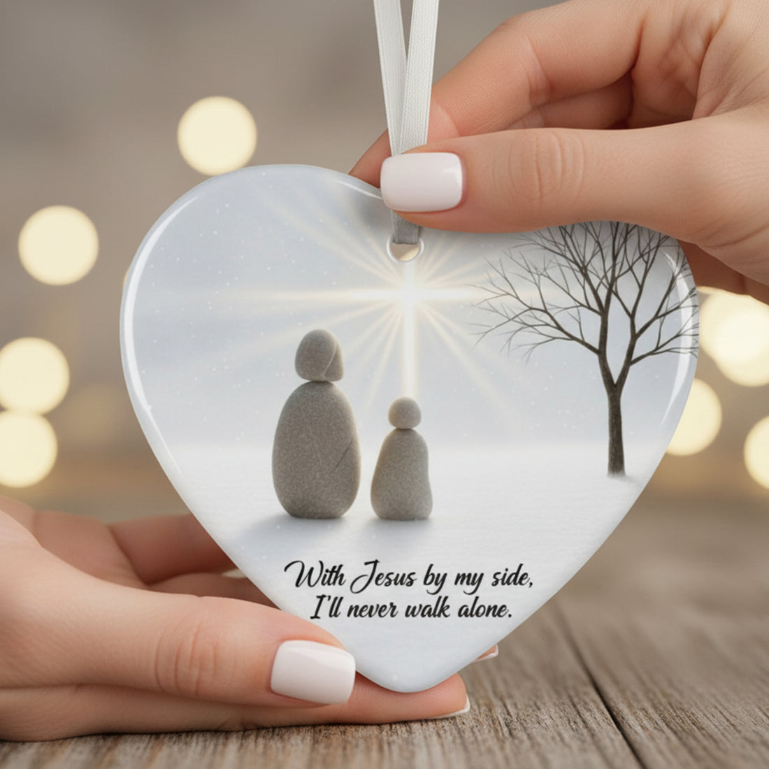 Combo Christian Christmas Ornaments 3 Pack – Jesus Guiding Light, Star of Bethlehem, Faith Ceramic Set|ONMCB17