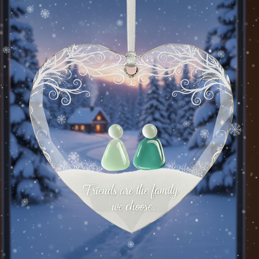 Friends Glass Heart Ornament, Friendship Christmas Ornament, Glass Ornament for Best Friend, Holiday Keepsake Gift, Ornament 2025|ONM91