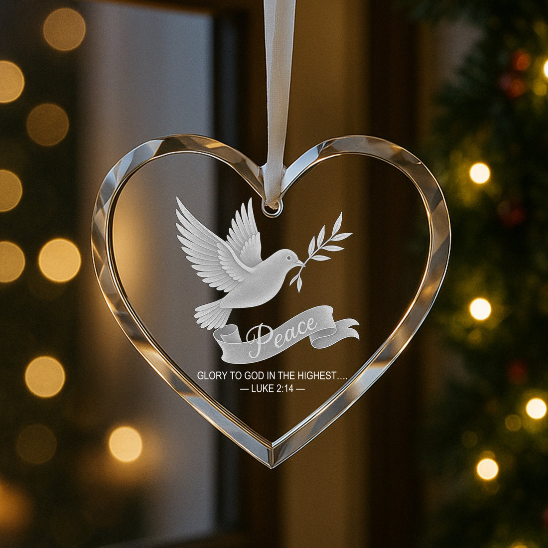 Personalized Christmas Ornament Set 3-Pack | Glass & Ceramic Christmas Ornaments | Peace Dove, Faith Family Tree Decor, Custom 2025 Holiday Gift|ONMCB04