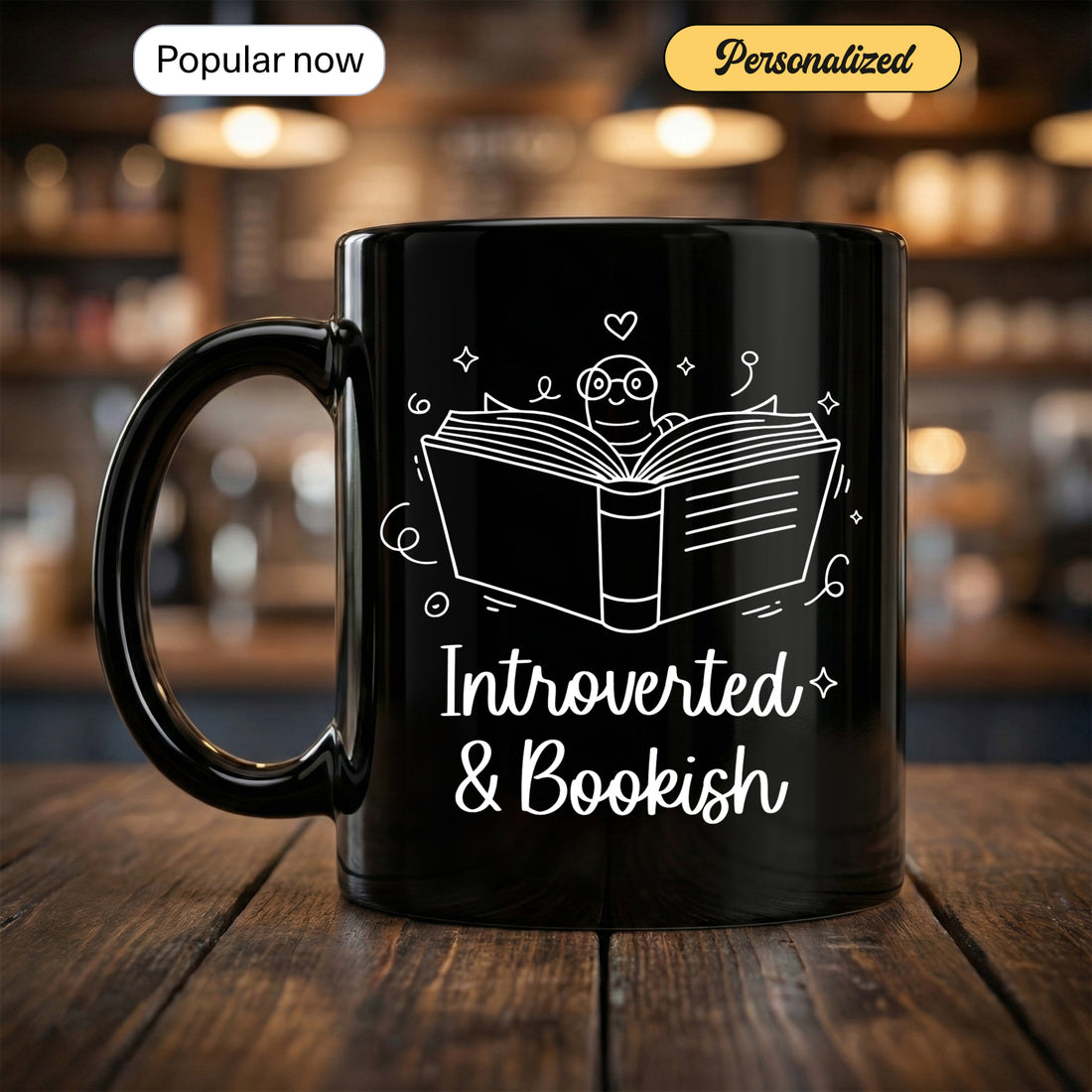 Charming introverted & bookish mug, a must-have for book lovers, readers, cozy introverts and those who love to escape into books  | Mug 146