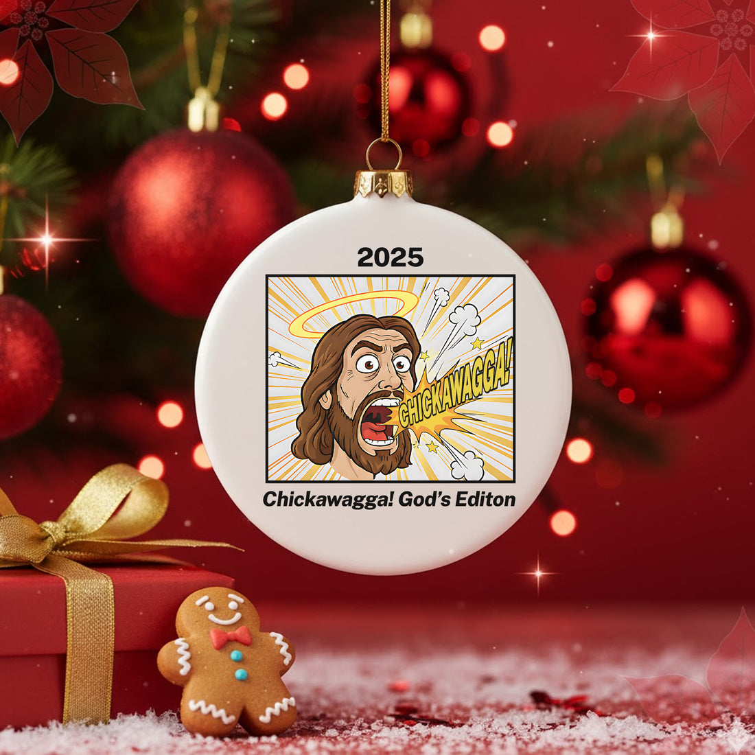 5+ Meme Christmas Ornament Collection – Funny 2025 Jesus Say 6-7, Brainrot Mode, Chickawagga God’s Edition, Hilarious Holiday Decor|ONM73