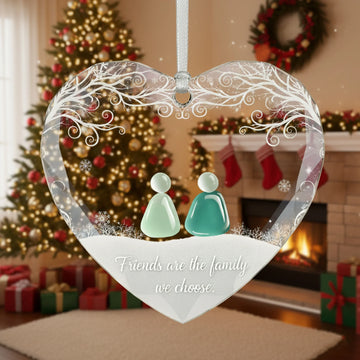 Friends Glass Heart Ornament, Friendship Christmas Ornament, Glass Ornament for Best Friend, Holiday Keepsake Gift, Ornament 2025|ONM91