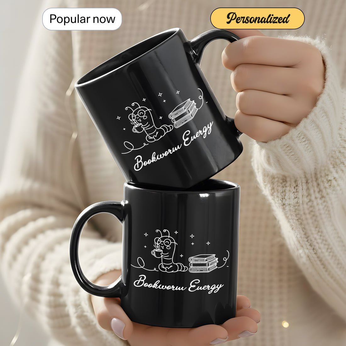 Bookworm’s Delight – Late Night Reader Mug | Ceramic Mug for Nighttime Reading | 11oz, 15oz| Mug 103