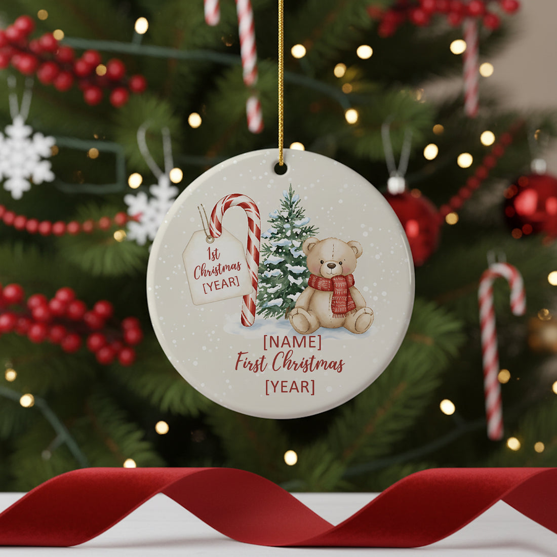 Personalized Christmas Ornament, Custom Name and Year for Your First Christmas|ONM70