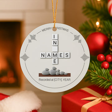 Personalized Christmas Ornament with City & Year, Custom Ceramic Holiday Decor, Unique Family Keepsake Gift for Xmas|ONM66