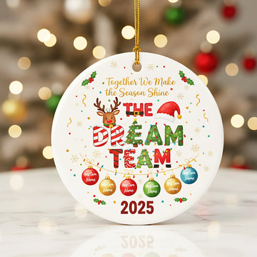 The Dream Team Ornament 2025, Personalized Family Ornament, Custom Name Christmas Ornament | Ornament166