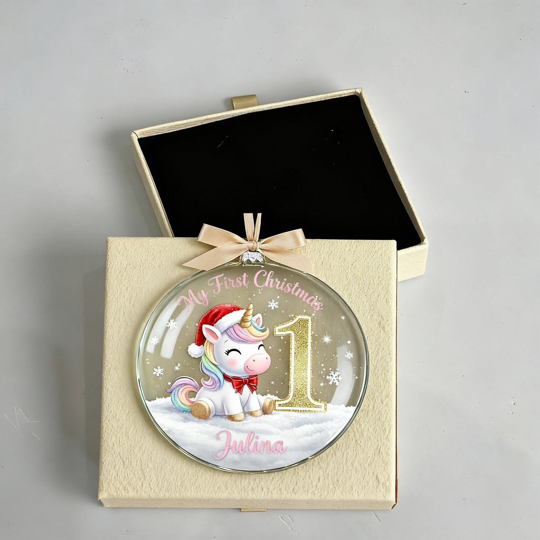 My First Christmas Ornament, Personalized Baby Unicorn Acrylic Ornament, Custom Name Gift for Girl, 1st Christmas Keepsake | Ornament123