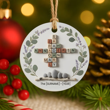 Personalized Family Name Ornament, Custom Christmas Decoration, Holiday Keepsake with Family Names and Year, Unique Xmas Gift for Family|ONM69