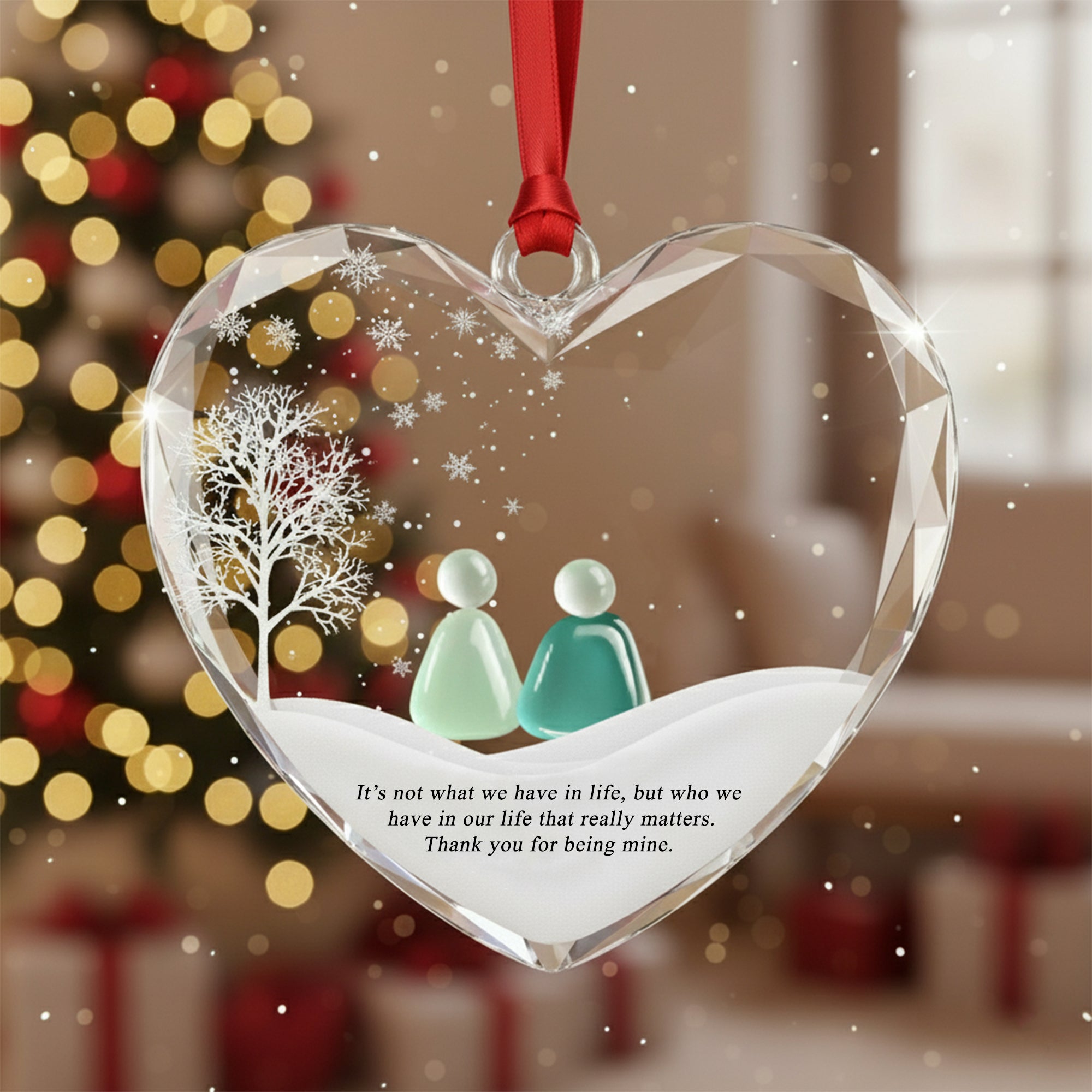 It’s Not What We Have In Life Glass Ornament, Elegant Heart Ornament Gift, Romantic Christmas Keepsake, Glass Love Decoration|ONM88