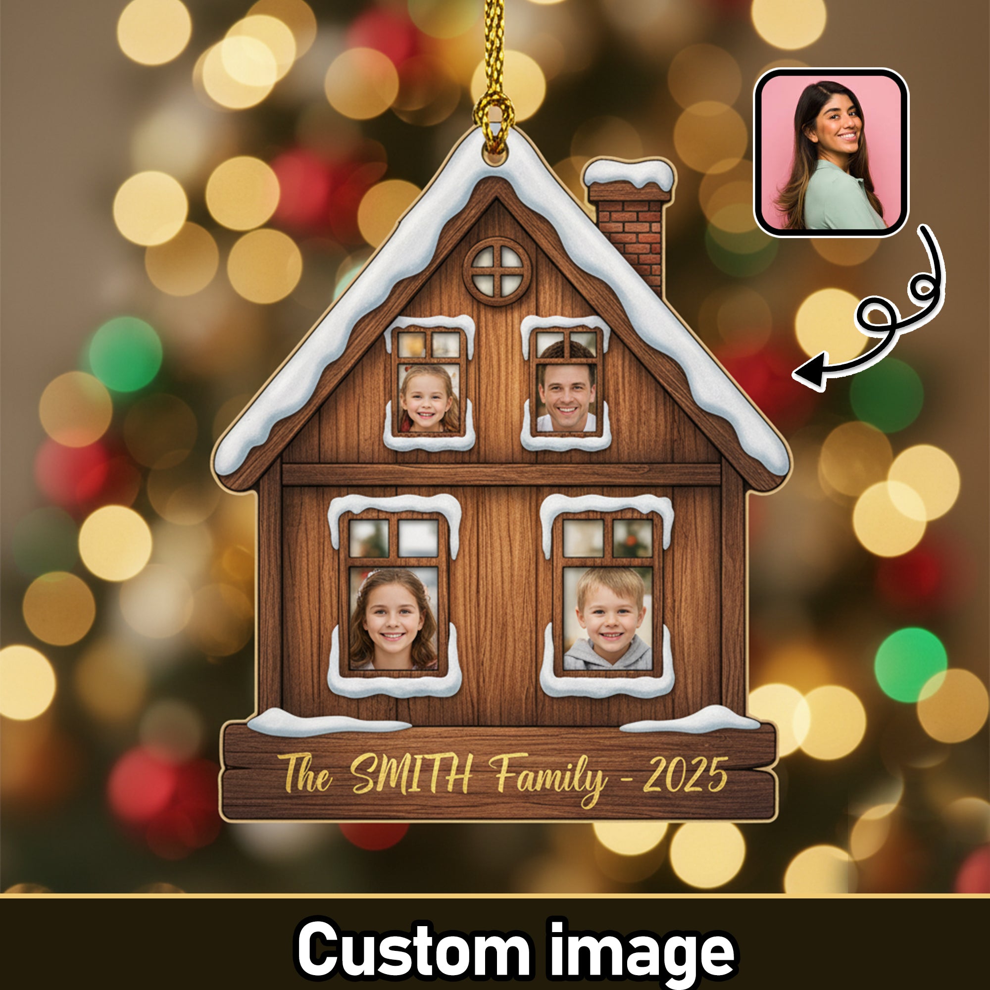 Custom Photo Christmas Ornament, First Christmas Together Ornament, Personalized Acrylic Picture Keepsake, Holiday Family Gift|ONM85