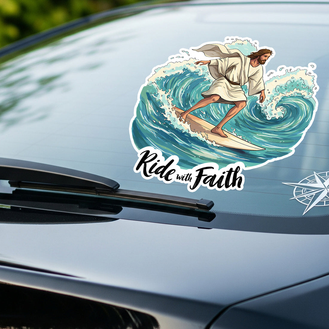 STK77  Christian Beach Sticker Pack – Soak Up the Son, Ride with Faith, Rooted in Grace Vinyl Decals for Laptop, Water Bottle, Journal