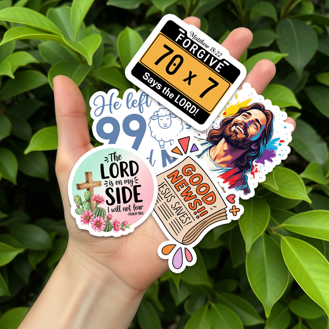 10 Christian Sticker Set – Bible Verse Vinyl Decals, Waterproof Faith Stickers for Laptop, Water Bottle, Journal, Jesus Gift Pack |STK18