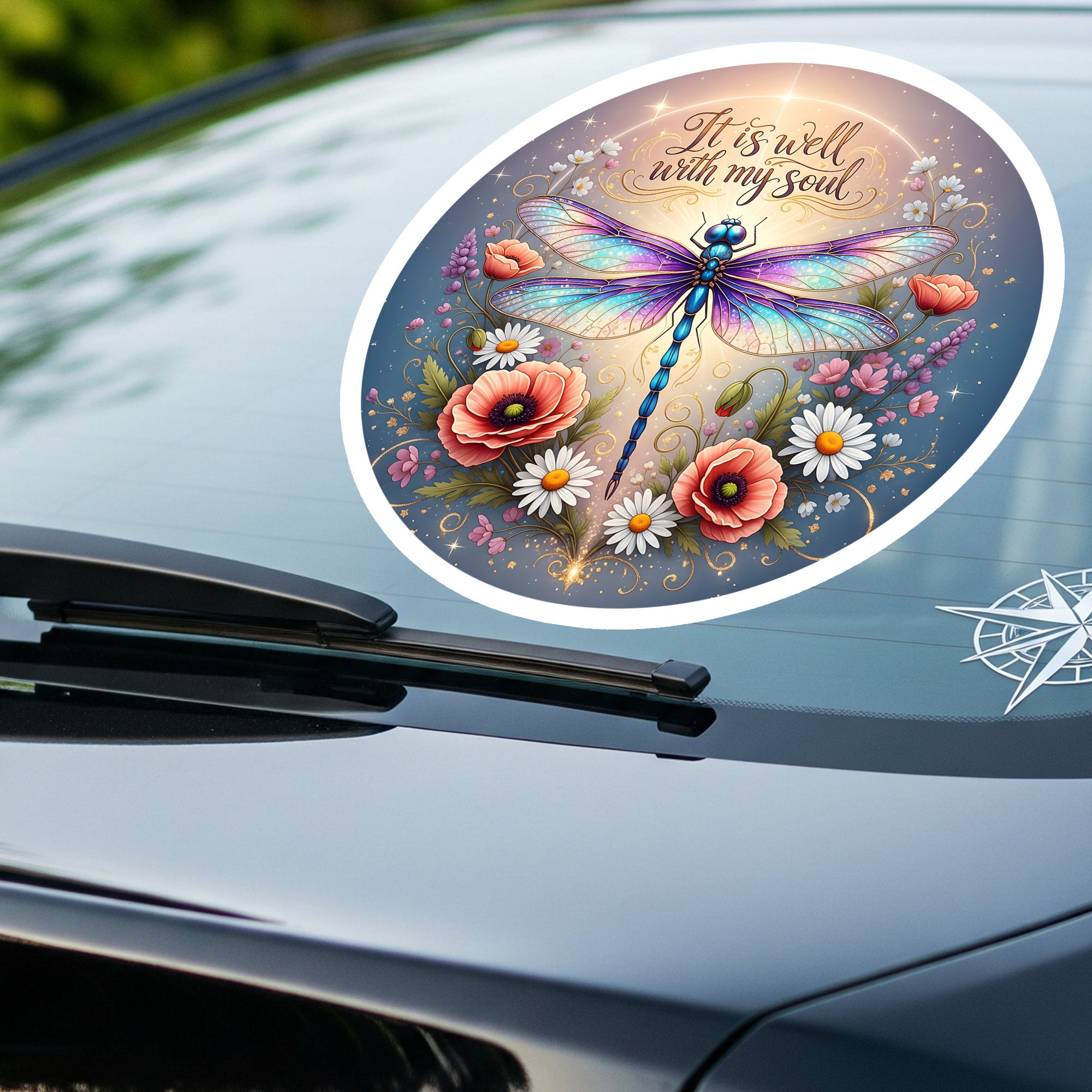 It Is Well With My Soul Sticker – Christian Dragonfly Vinyl Decal –  Waterproof Faith Sticker for Laptop, Water Bottle, Journal |STK20