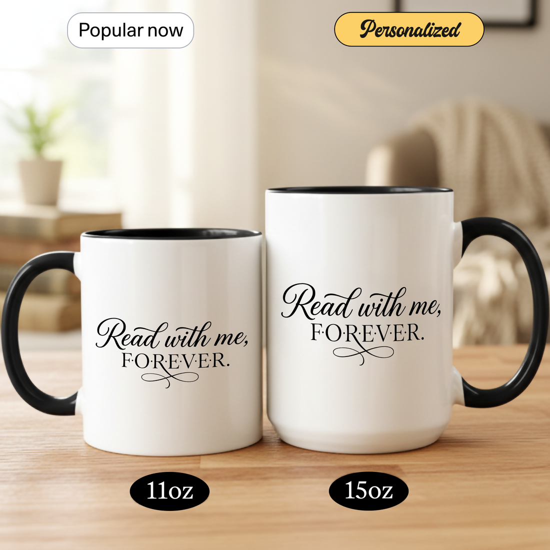 Read With Me Forever Mug – Romantic Book Lover Gift, Cozy Bookish Coffee Cup for Couples, Reading Mug for Readers| Mug 150