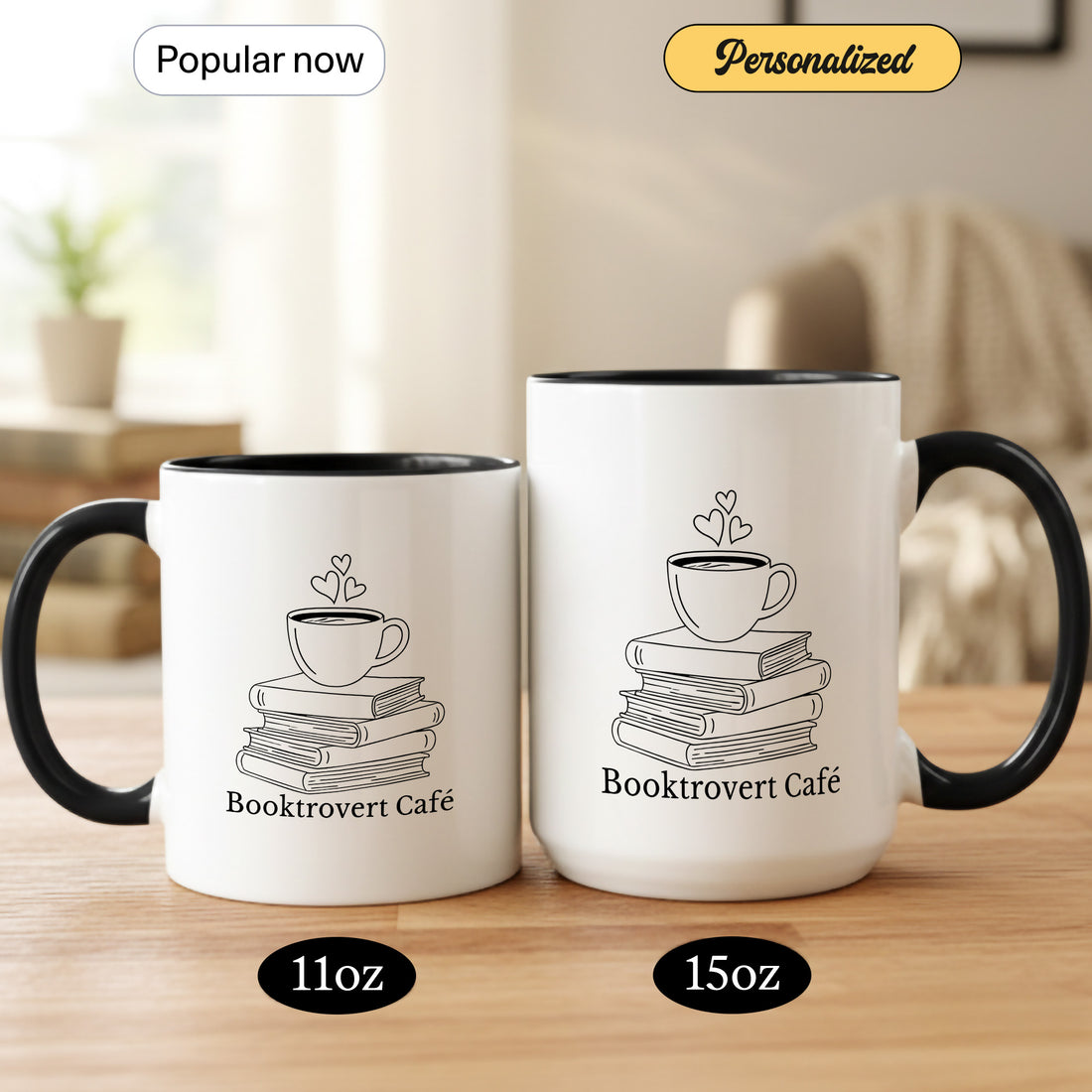 Booktrovert Café Mug – Minimal Book Lover Coffee Cup | Cozy Reading Gift for Introverts, Readers & Bookworms| Mug 104