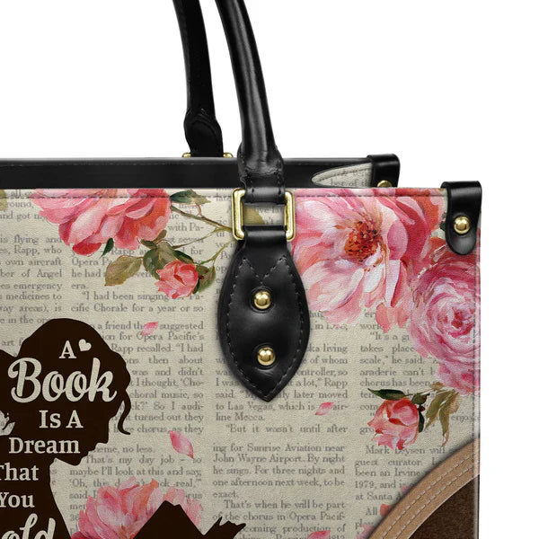 Christianartbag Handbags A Book Is A Dream That You Hold In Your Hands Handbag Design – Christian apparel for women – Leather